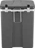 A front view of a gray trash can with silver clasps. Anteprima dell’immagine prodotto
