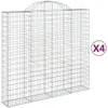 Gabionen mit Hochbogen 4 Stk. 200x50x180/200cm Verzinktes Produktbild-Vorschau 1