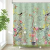 Duschvorhang 180 x 180 cm mit Blumen- und Vogelmuster, Produktbild-Vorschau 5
