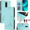 Leder Hülle für Xiaomi Redmi 8 Süße Katze Flip Case Produktbild-Vorschau 1