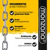 A close-up of a chain lock with descriptive text and branding. Produktbild-Vorschau