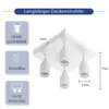 ZMH LED Deckenleuchte Weiß 4 Flammig Deckenlampe GU10 Produktbild-Vorschau 4