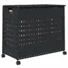 vidaXL Koš na prádlo s kolečky Black 66x35x60 cm Rattan Náhled obrázku produktu 1