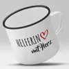 Huuraa Emaille Tasse Helferin Geschenk Kaffeebecher Vintage Produktbild-Vorschau 2