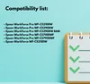 A list of compatible Epson printer models is displayed against a light blue background, with a stylized notepad graphic on the right. Náhľad obrázku produktu