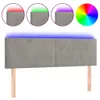 The Living Store LED Kopfteil Hellgrau 144x5x78/88 cm Samt Produktbild-Vorschau 2