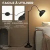HOMCOM Lampadaire sur pied salon rotatif à 180°, lampadaire Voir les images du produit 6