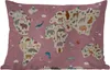 MuchoWow® Outdoor Kissen - Weltkarte Kinder - Tiere - Erde Produktbild-Vorschau 1