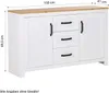 Commode Moderne Buffet Blanc 150 cm en Bois Chêne Massif Voir les images du produit 3