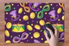 MuchoWow® Schreibtischunterlage Karneval - Party - Lila - Produktbild-Vorschau 3