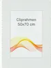 A white frame with text and a colorful wavy graphic. Produktbild-Vorschau