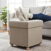 Pouf Relaxdays con vano portaoggetti, imbottito, A x L x P: Anteprima dell’immagine prodotto 2