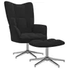 Design Möbel Relaxsessel mit Hocker Schwarz Samt - 2024 Neu Produktbild-Vorschau 2