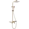 A gold shower set with a rain shower head and a handheld shower head. Podgląd zdjęcia produktu