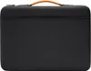 A black laptop bag with an orange handle is shown against a white background. Náhľad obrázku produktu