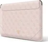 A pink laptop sleeve with a repeating Guess logo pattern. Voir les images du produit