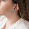 MATERIA Türkis Ohrstecker rund blau Damen - Naturstein Produktbild-Vorschau 2