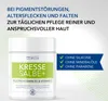 A product shot of a cream jar with marketing text and feature callouts. Produktbild-Vorschau