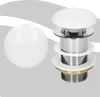 A white ceramic ball and a drain assembly are shown against a gray and white background. Náhľad obrázku produktu