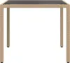 vidaXL Table de jardin beige 90 x 90 x 75 cm en rotin Voir les images du produit 4