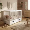 Weiß Babybett,Gitterbet mit Shublade 120x60cm, Umwandelbar Produktbild-Vorschau 6
