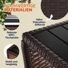 Close-up view of a brown polyrattan side table with a WPC tabletop, highlighting its materials and construction. Anteprima dell’immagine prodotto
