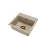 A single beige kitchen sink with a golden drain. Anteprima dell’immagine prodotto