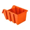 An orange plastic storage bin is shown against a white background. Anteprima dell’immagine prodotto