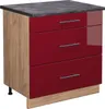 Küchenunterschrank Vicco Fame-Line Bordeaux Hochglanz 80 cm Produktbild-Vorschau 1