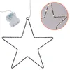A star-shaped wire frame with LED lights and a battery pack. Voir les images du produit