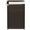vidaXL Wäschekorb mit 2 Fächern Dunkelbraun 53x35x57 cm Produktbild-Vorschau 5