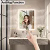A bathroom vanity with a lighted mirror, showcasing its anti-fog feature. Podgląd zdjęcia produktu