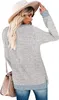 ASKSA Damen Langarmshirt Rundhals Einfarbiges Blusen Produktbild-Vorschau 3