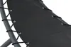 A close-up view of a gray metal chair frame with black bungee cords holding a black fabric seat. Produktbild-Vorschau