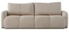 A front view of a beige sofa.
