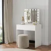 Schreibtisch - 75x77x50 cm - Weiß - kompakt - schmal - mit Produktbild-Vorschau 4