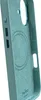 The image shows the inside of a green smartphone case with a circular pattern indicating MagSafe compatibility. The Puro logo is visible on the inner lining. Podgląd zdjęcia produktu