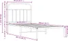 vidaXL Postel s čelem kovová černá 90x200 cm Náhled obrázku produktu 6