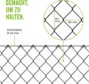 A close-up diagram of chain-link fence mesh with dimensions and text. Produktbild-Vorschau