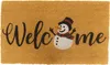 Relaxdays deurmat van kokosvezel, sneeuwpopmotief, 60x40 Productafbeelding-voorbeeld 1