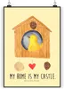 Mr. & Mrs. Panda Bild Vogel Haus DIN A4 - Gelb Pastell - Produktbild-Vorschau 1