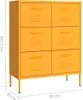 vidaXL Armoire à tiroirs jaune moutarde 80x35x101,5 cm Voir les images du produit 7