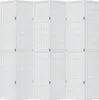 A white, six-panel room divider is shown from the front, standing upright. Produktbild-Vorschau