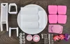 Komplettes Puppenmöbel-Set mit Dekorationen, Rosa, 38 Teile Produktbild-Vorschau 3