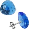Ohrstecker Ohrring 14mm Dreieck blau-transparent gehämmert Produktbild-Vorschau 3