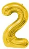 Folienballon Zahl 2, ca. 100 cm, gold Produktbild-Vorschau 2