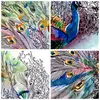 Wanduhr - Quadrat - Glasuhr - Pfau Feder Farbe - 30x30cm - Produktbild-Vorschau 8