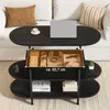FABATO Couchtisch oval, höhenverstellbar mit verstecktem Produktbild-Vorschau 4
