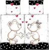 4 teilig Bettwäsche 135x200 cm Bärchen Herzen Liebe Partner Produktbild-Vorschau 2
