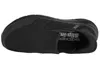 A top-down view of a black Skechers slip-on sneaker. Voir les images du produit
